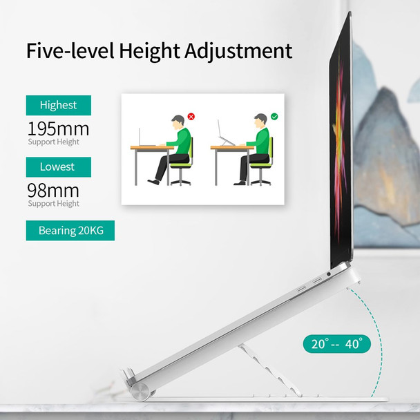 Foldable Laptop Stand Angle Adjustable Notebook Holder with Detachable Cooling Fan