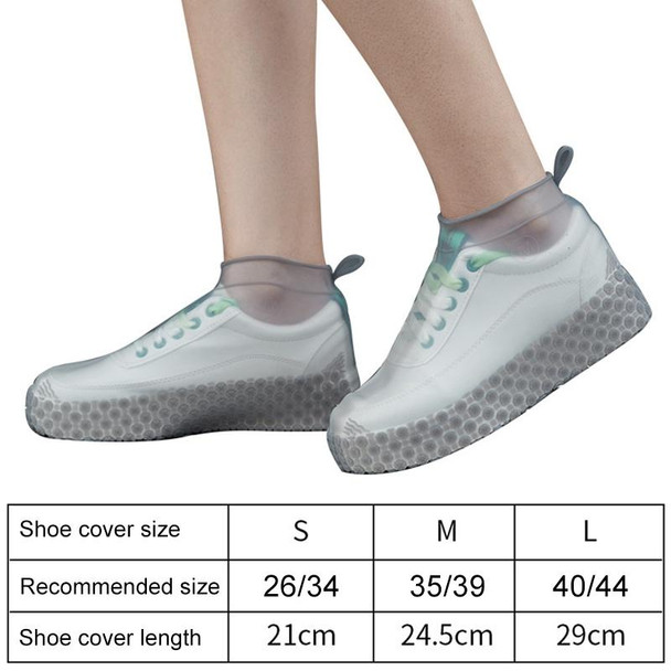 Silicone Non-slip Thickened Wear-resistant Waterproof Shoe Boots Cover, Size:M(Grey)