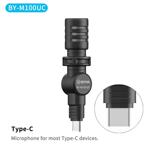 BOYA BY-M100UC USB Type-C Digital Condenser Mic Mini Omnidirectional Microphone for Smartphone Recording