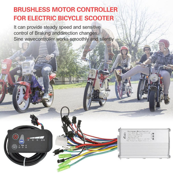 Electric Bicycle Scooter Display Panel Brushless Controller Kit - 36V