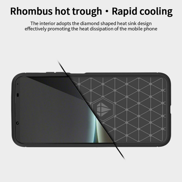 MOFI JK TPU Series-1 for Sony Xperia 5 IV 5G Soft TPU Case Carbon Fiber Texture Brushed Surface Anti-drop Phone Cover - Black