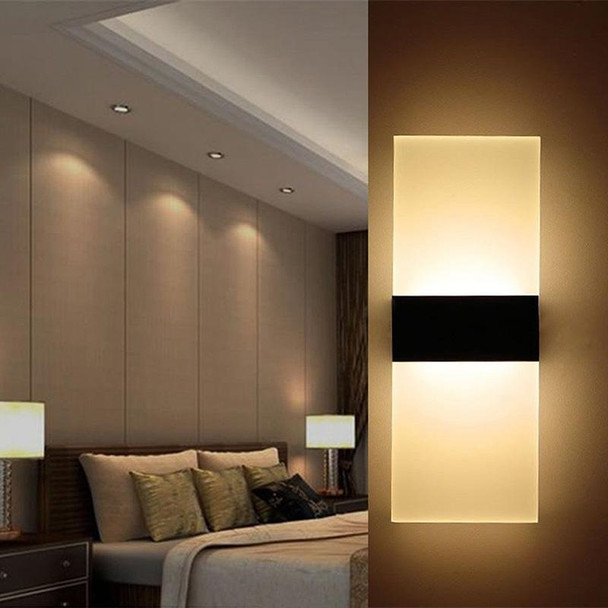 Right Angle Black LED Bedroom Bedside Wall Aisle Balcony Wall Lamp, Size:2211cm(Warm Light)