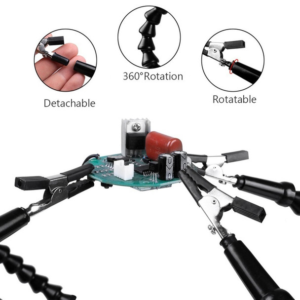 Soldering Helping Hands Third Hand Helping Arms Tool with 3 Flexable Arms Helping Hands Crafts Jewelry Hobby Workshop Helping Station