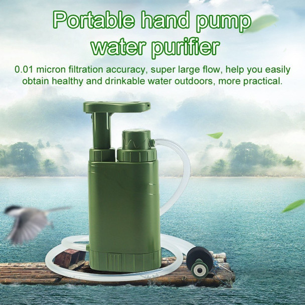 Portable Hand Pump Water Filter 4-Stage Survivor Filter Pro Water Purification System for Hiking Camping Travel Emergency Use