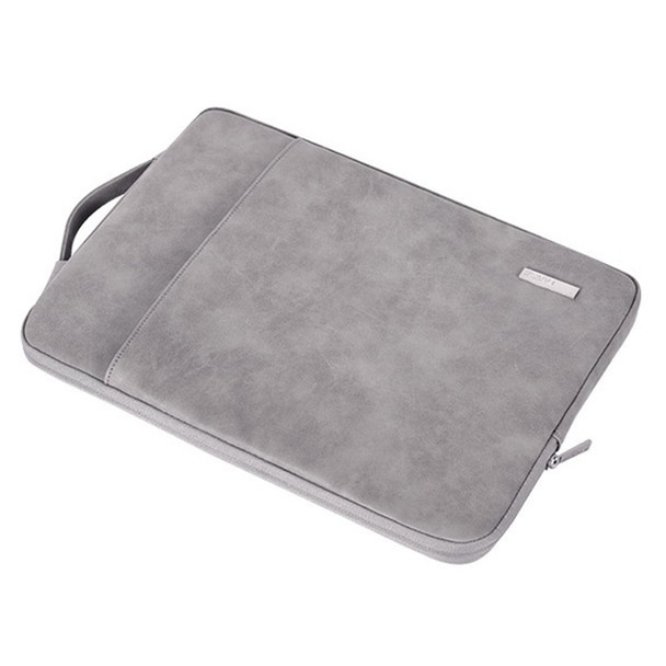CANVASARTISAN L11-89 Anti-scratch PU Leather 14'' Laptop Sleeve Case Large Portable Notebook Computer Handbag - Grey