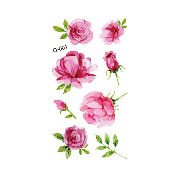 50 PCS Literary Small Fresh Flower Tattoo Sticker Rose Waterproof Lasting Arm Sticker(Q-001)