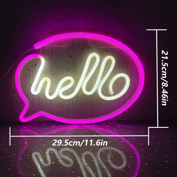 Hello Speech Bubble Neon Sign Lamp