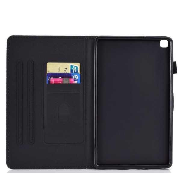 Flash Powder Leather Stand Case with Card Slots for Samsung Galaxy Tab S6 Lite P610/P615/S6 Lite (2022) - Black