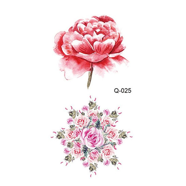 50 PCS Literary Small Fresh Flower Tattoo Sticker Rose Waterproof Lasting Arm Sticker(Q-025)