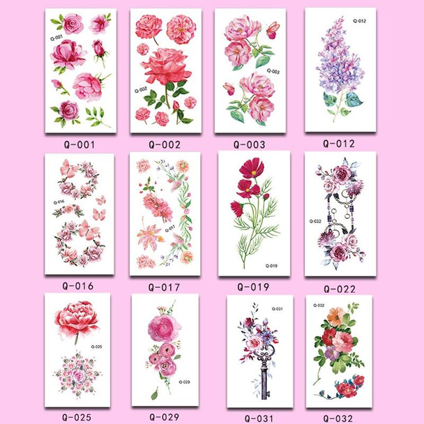 50 PCS Literary Small Fresh Flower Tattoo Sticker Rose Waterproof Lasting Arm Sticker(Q-002)