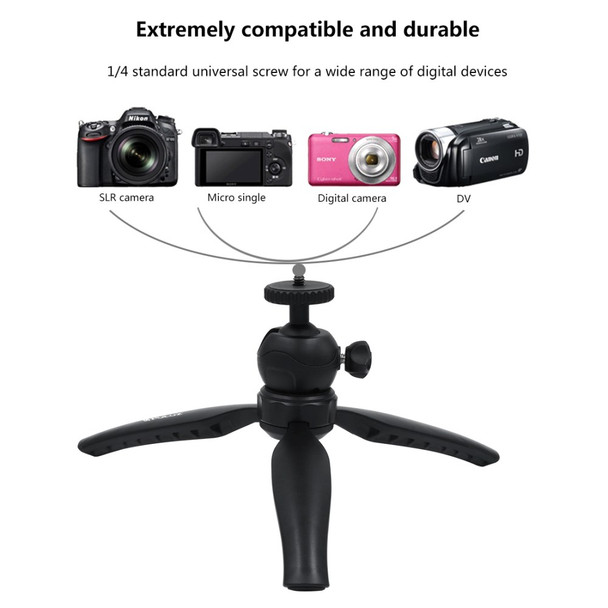 PULUZ 20cm Pocket Plastic Tripod Mount with 360 Degree Ball Head for Smartphones GoPro DSLR Cameras