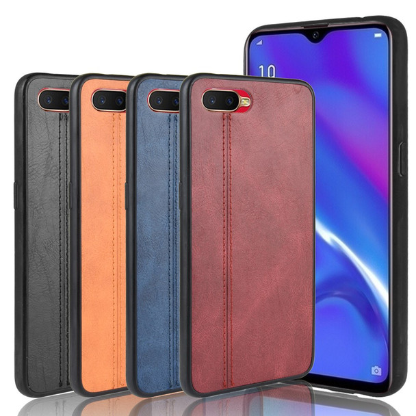 Leather Coated PC + TPU Case for Oppo K1/RX17 Neo/R15x/R17 Neo/AX7 Pro - Black