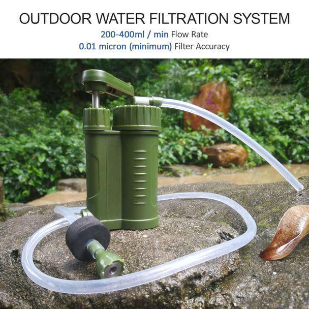 Water Filter Pump Set Portable Water Purifier Emergency Outdoor Water Filtration System Set for Hiking Survival Gear Camping Backpacking