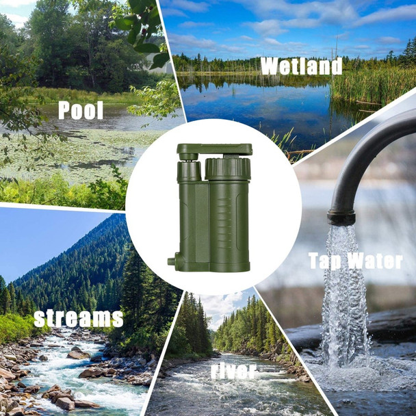 Water Filter Pump Set Portable Water Purifier Emergency Outdoor Water Filtration System Set for Hiking Survival Gear Camping Backpacking