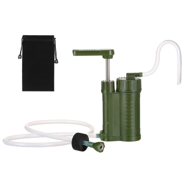 Water Filter Pump Set Portable Water Purifier Emergency Outdoor Water Filtration System Set for Hiking Survival Gear Camping Backpacking