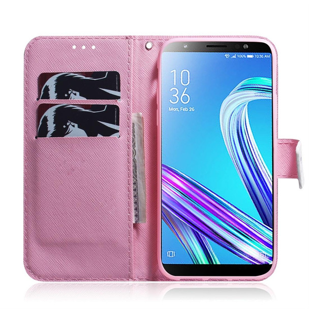 Magnolia Flower Pattern Coloured Drawing Horizontal Flip Leather Case for Asus Zenfone Max (M1) ZB555KL, with Holder & Card Slots & Wallet