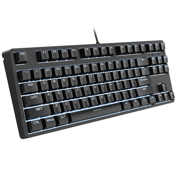 HXSJ L600 87-key Red Switches Wired Portable Keyboard Mechanical Gaming Keyboard with Backlit for Home Office - Black