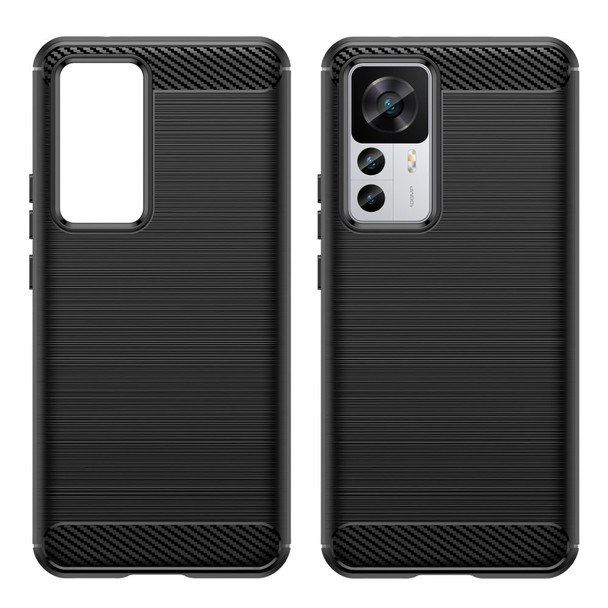 For Xiaomi 12T 5G / 12T Pro 5G / Redmi K50 Ultra 5G Carbon Fiber Texture Brushed Phone Case Soft TPU Protective Cover - Black