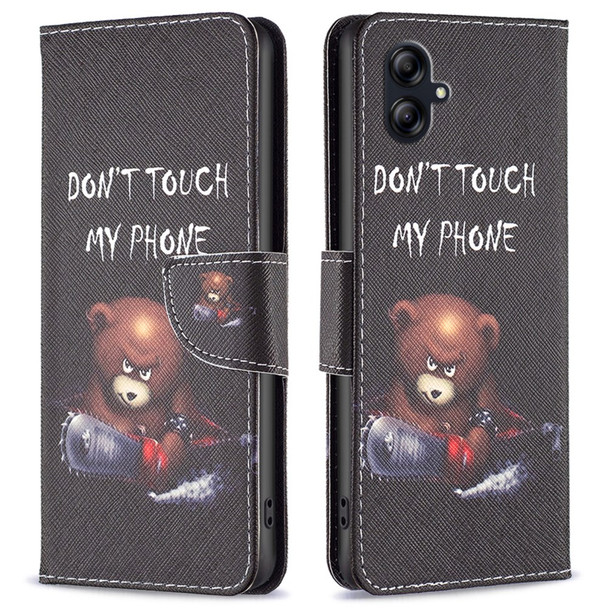 BF Pattern Printing Leather Series-1 Anti-drop Phone Case for Samsung Galaxy A04e 4G / F04 4G / M04 4G Pattern Imprinted Magnetic Closure Wallet Stand Flip Leather Cover - Bear