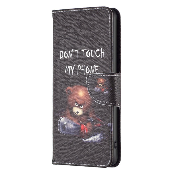 BF Pattern Printing Leather Series-1 Anti-drop Phone Case for Samsung Galaxy A04e 4G / F04 4G / M04 4G Pattern Imprinted Magnetic Closure Wallet Stand Flip Leather Cover - Bear