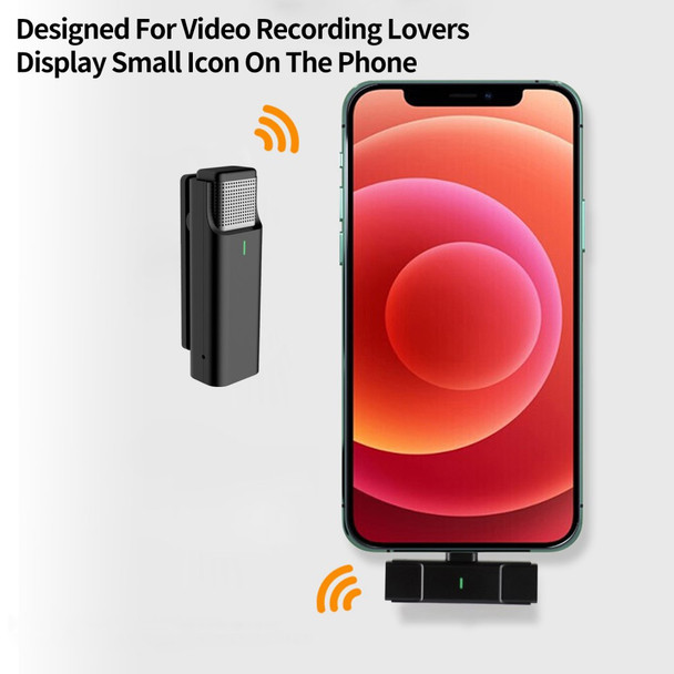 Mini 2.4GHz Lavalier Wireless Microphone Voice Recording Video Live Streaming Lapel Clip Mic with Type-C Receiver for Android Phone