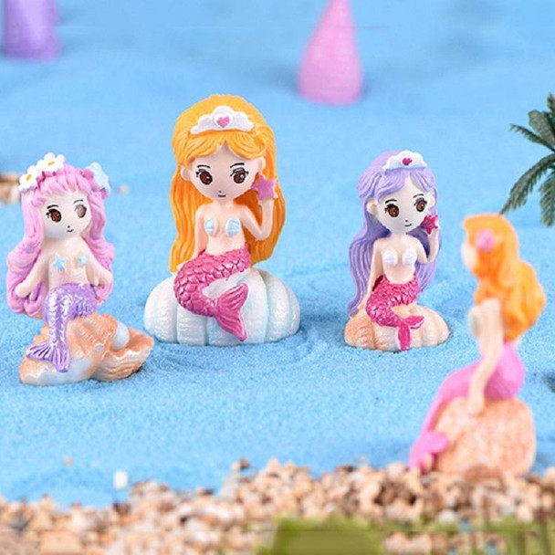 10 PCS Beach Ocean Series Resin Craft Ornament Mermaid 4