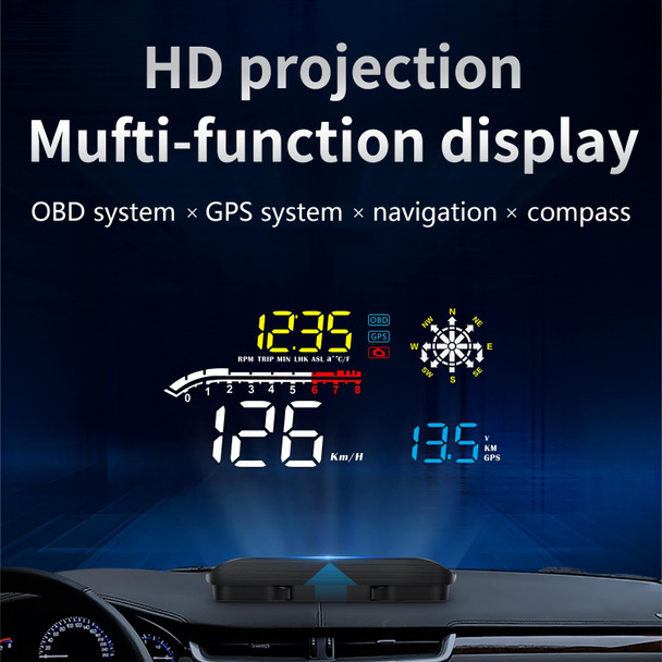 D1 Car OBD2 HUD Head-up Display GPS Speed Meter Speed / Voltage / Water Temperature Speed Alarm