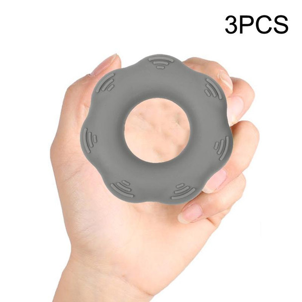 3 PCS Hand Exercise Massage Bump Gear Type Silicone Grip Ring, Style: 40LB (Deep Gray)