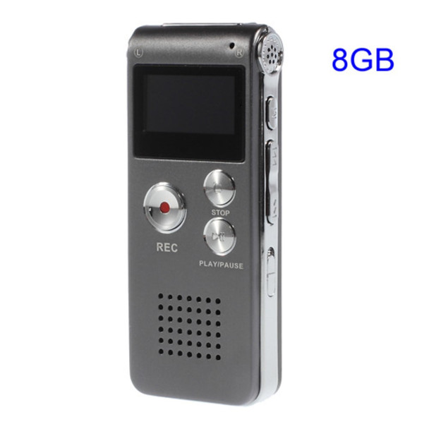 SK-012 Portable Rechargeable 8GB Digital Voice Recorder MP3 Player Support U-disk  - Grey