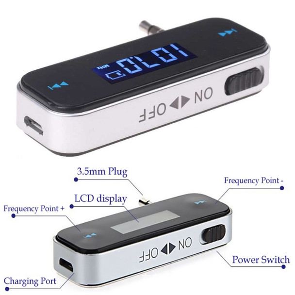 T01 Universal Car FM Transmitter Mobile Phone Audio Transmitter 3.5mm Wireless FM Transmitter with LCD Display