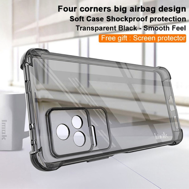 IMAK For Xiaomi Redmi K50 Pro/K50 Slim Protective Case TPU Scratch Resistant Phone Cover with Screen Protector (Airbag Version) - Transparent Black