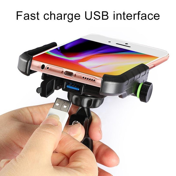 Motorcycles / Bicycle USB Charger QC 3.0 Fast Charging Phone Bracket, Suitable for 6-9cm Device(Black)