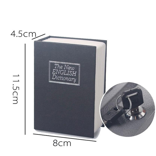 Mini Dictionary Safe Box Book Secret Security Lock Cash Money Coin Storage Jewellery key Locker(Black)