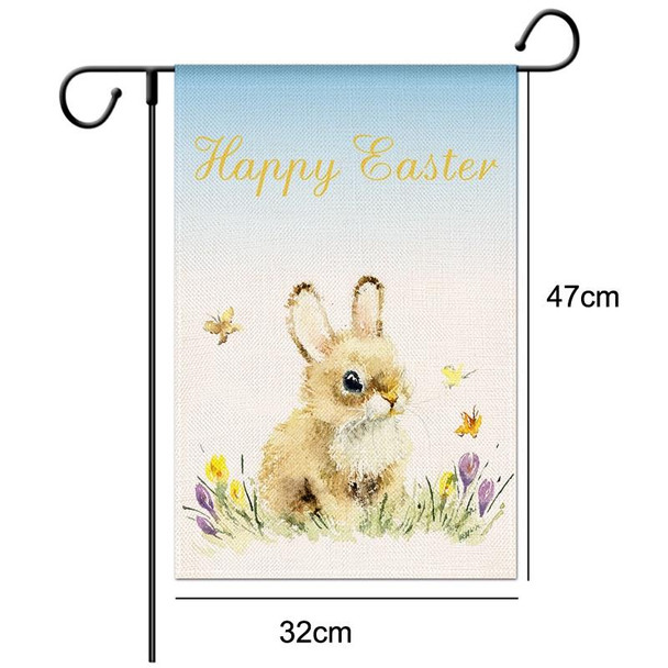 2 PCS Easter Decorative Linen Strong and Durable Garden Flag(1230-1)