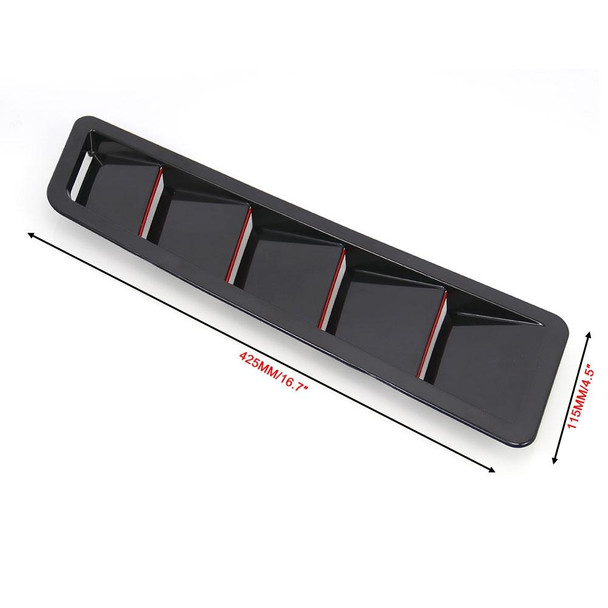 SSW007A-BK-R Black 2 in 1 Car Air Intake Scoop Bonnet Hood Vent Louver Cooling Panel Trim Set