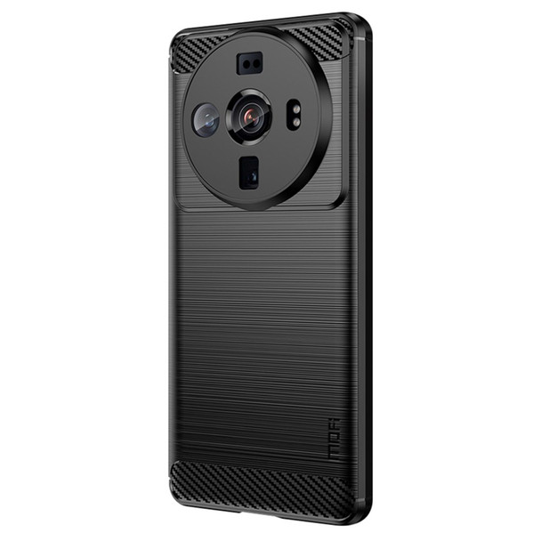 MOFI JK TPU Series-1 for Xiaomi 12S Ultra 5G Anti-scratch Brushed Surface Soft TPU Drop-proof Case Carbon Fiber Phone Shell - Black