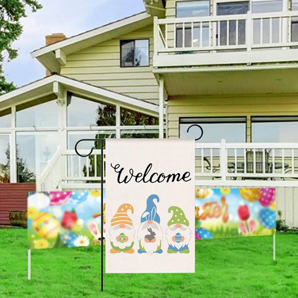 2 PCS Easter Decorative Linen Strong and Durable Garden Flag(1230-3)