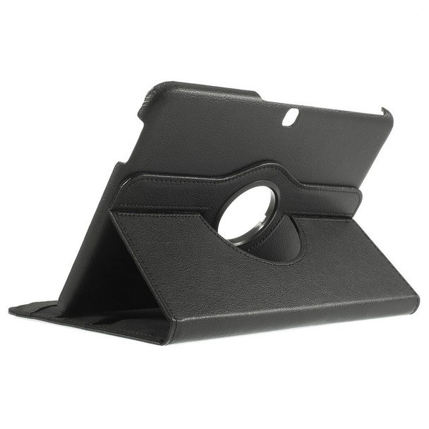 Black Litchi Leather 360 Degree Rotary Stand Case for Samsung Galaxy Tab 4 10.1 T531 T530 T535