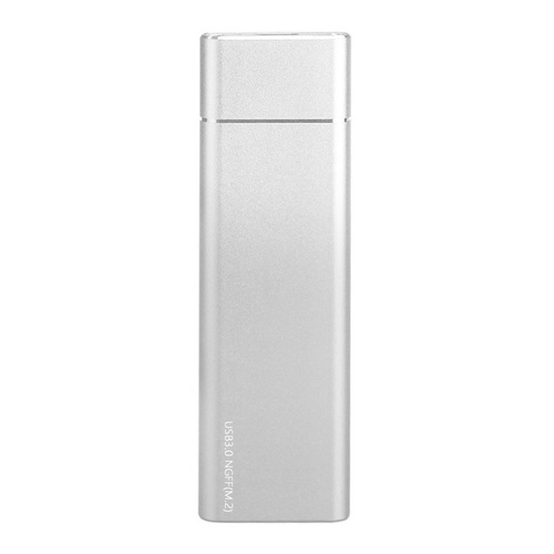 M.2 NGFF Aluminum USB3.0 to NGFF External Hard Disk Case SSD Tool-Free Enclosure Reader Support B-key SATA SSD - Silver