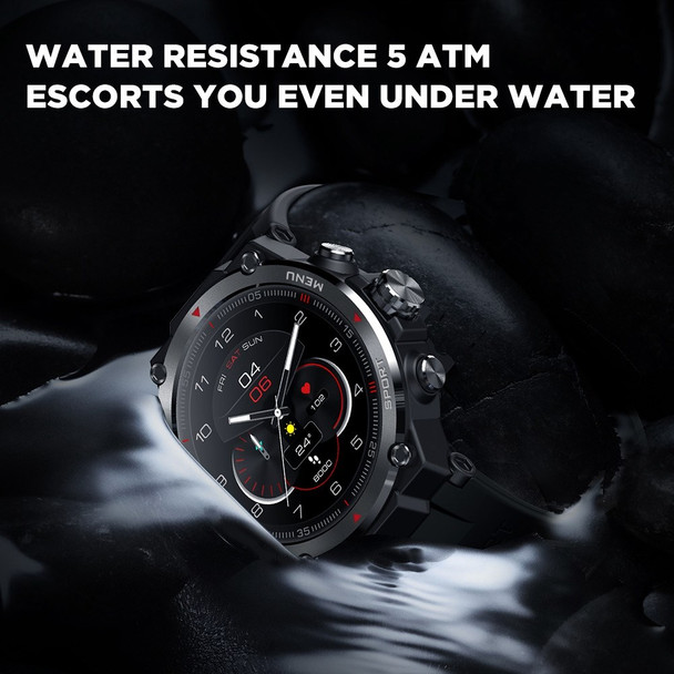 ZEBLAZE Stratos 2 GPS Smart Watch 1.3 inch AMOLED Screen 5ATM Waterproof Sports Bracelet Multifunctional Health Watch with Heart Rate Monitoring - Black