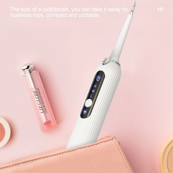 CK01 Household Electric Toothbrush Dental Calculus Tartar Remover Waterproof Rechargeable Sonic Tooth Cleaner with LED Light - Black