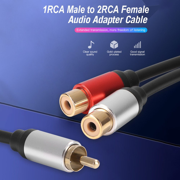 1RCA Male to 2RCA Female Audio Cable Adapter for Speaker DVD TV Laptop Portable RCA Audio Y Splitter Cable