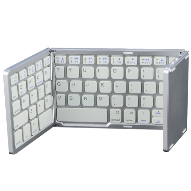 JIUYU Foldable Keyboard Bluetooth Folding Keyboard with Touchpad for iOS Android Windows Smartphone Tablet - Silver