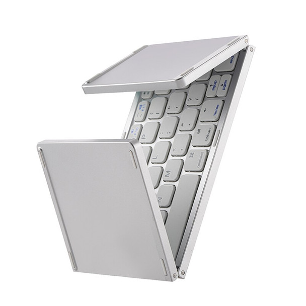 JIUYU Foldable Keyboard Bluetooth Folding Keyboard with Touchpad for iOS Android Windows Smartphone Tablet - Silver