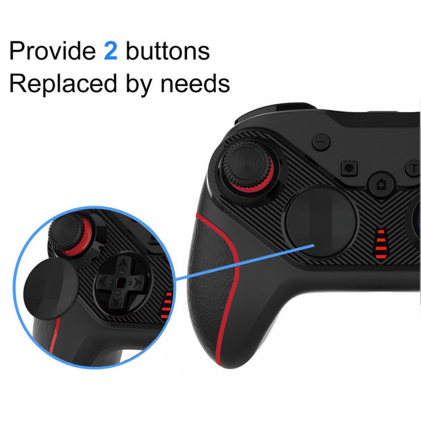 S818 BT 4.0 Wireless Gaming Controller Joystick Programmable 6-Axis Game Handle for Nintendo Switch/iOS/Android - Left Red Right Blue