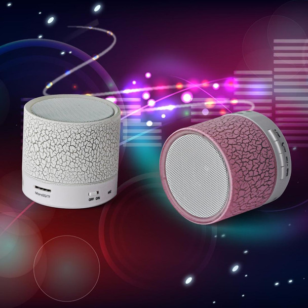 A9 Mini Portable Glare Crack Bluetooth Stereo Speaker with LED Light, Built-in MIC, Support Hands-free Calls & TF Card(Pink)