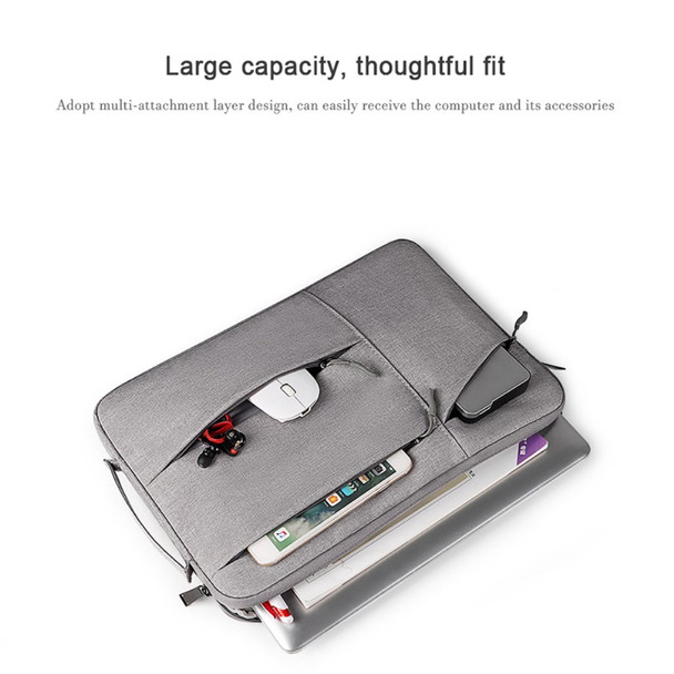 ST02 Laptop Sleeve Bag 13.3 inch Waterproof Portable Notebook Handbag Carry Case Laptop Cover - Light Grey