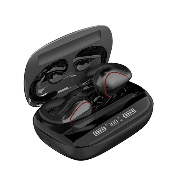 T20 TWS Bluetooth 5.0 Touch Wireless Bluetooth Earphone with Three LED Battery Display & Charging Box, Support Call & Voice Assistant(Black)