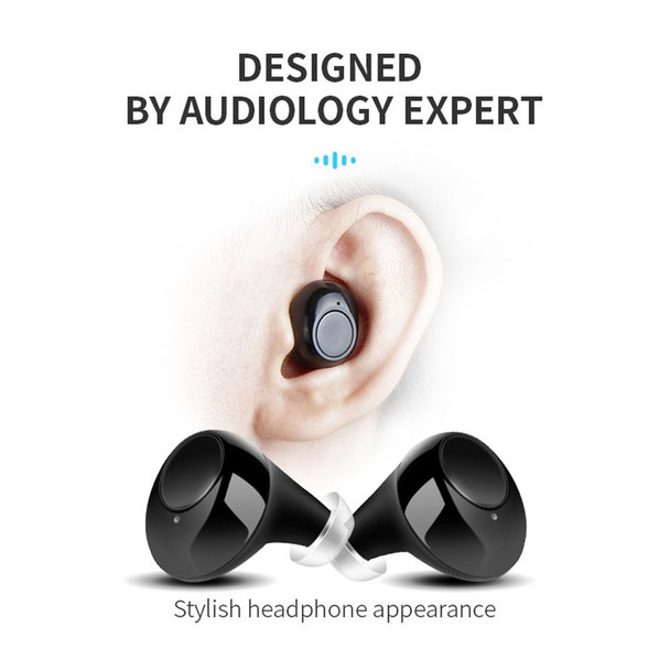 A39 TWS Hearing Aids for Seniors, Rechargeable Noise Cancelling Earbuds Gifts for Elder - White