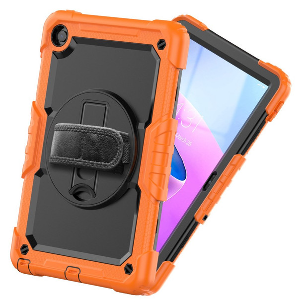 For Lenovo Tab M10 Plus (3rd Gen) / Xiaoxin Pad 2022 10.6 inch 125FU / 128FU Silicone+PC Protective Case with Shoulder Strap Anti-Scratch Cover Shockproof Portable Tablet Kickstand Case - Orange